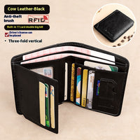 Men's Wallet RFID Anti-theft Swiping Ultra-thin First Layer Cowhide