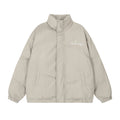 Letter Embroidered Stand Collar Cotton-padded Jacket Men's Warm