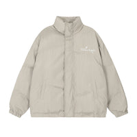 Letter Embroidered Stand Collar Cotton-padded Jacket Men's Warm