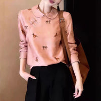 Women's Retro Printed Long-Sleeve Top