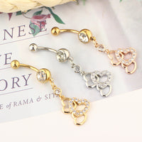 Newly Released Belly Button Ring Fashionable Three-hearted Sexy Belly Button Nail