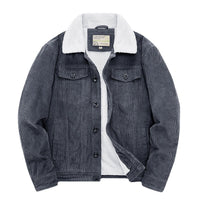 Mens Short, Fleece-lined, Insulated Cotton-padded Coat