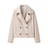 Fashion Casual Plus Size Lapel Double Breasted Woolen Coat Top