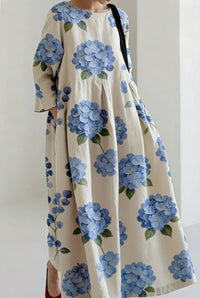 Women's Loose Round-Neck Printed Dress
