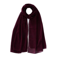 Women's Pure Color Pearl Chiffon Bubble Scarf Gauze Scarf