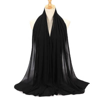 Natural Wrinkle Monochrome Chiffon Scarf Breathable Pleated Women's Toe Cap Scarf