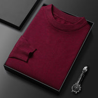 Men's Warm Leisure Solid Color Round Neck Sweater