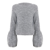 French Chic Style Retro Round Neck Loose And Versatile Knitted Top