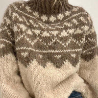 Round-neck Chunky-knit Cotton Fabric Top