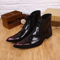 Light Luxury New Korean Style Men's Pointed Leather Boots