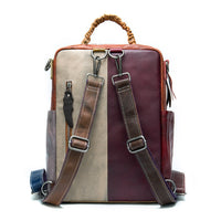 Mens Patchwork ColorBlock EthnicStyle Backpack