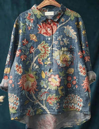 Loose Print Crew Neck Casual Plus Size Women's T-shirt