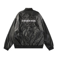 Men's High Street Fashion Design Sense Niche Punk Motorcycle Color Matching PU Leather Jacket