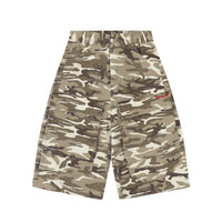 Retro Camouflage Multi-pocket Workwear Cropped Jeans Men And Women Wide