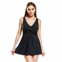 Ladies No Steel Support Color Matching Swimsuit Skirt