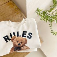 Children's Set Bear Thickening Print Two-piece Set