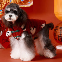 Tony Bear Dog Red Festive Chinese New Year Celebration Clothes