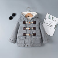 Fleece-lined Hooded Coat For Boys