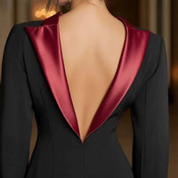 Textured Long-sleeved Elegant French-style Dress For Women