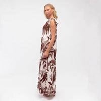 Printed Off-Shoulder Slip-Detail Sleeveless Dress For Women