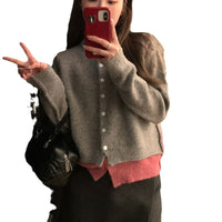 Autumn New Round Neck Slimming Casual Sweater Coat