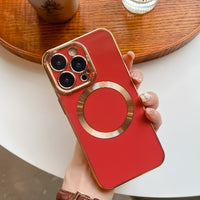 Solid Color Electroplating Magnetic Pull Ribbon Lens Protector Protection Mobile Phone Shell