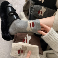 Women's Socks Winter Thickening Wool Socks Cartoon Scarf