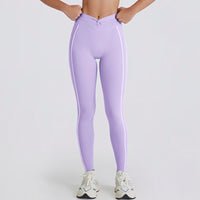Peach Hip Color Matching Belly Contracting And Close-fitting Yoga Pants Women