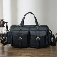 Top Layer Oil Wax Skin Cowhide Leather Retro Men's 14-inch Business Handheld Official Document Bag