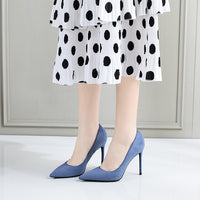 New Single Layer Shoes Women's Fashion Pointed Stiletto Heels Temperament Pure Color Business Ol Women's Shoes