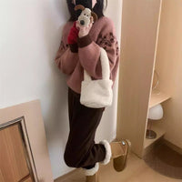 Korean Style Round Neck Jacquard Color Matching Niche Design Sweater