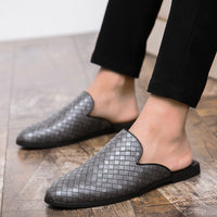 Men's Breathable Leather Shoes With Half Support