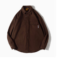 Girls' Solid Color Long-sleeved Casual Shirt Jacket