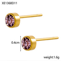 Stainless Steel Gold-plated Birthday Stone Constellation Diamond Bone Nail