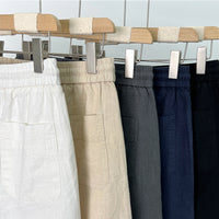 Summer Thin Casual Cotton Linen Cropped Pants