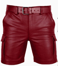 New Product Best-selling Hot Sale Solid Color PU Casual Men's Short Leather Pants Shorts