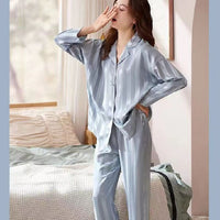 New Loose-fitting Korean-style Long-sleeve And Long-pants Loungewear Set