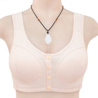 Threaded Fabric Pure Cotton Front-button Underwear A Creative Plus-size