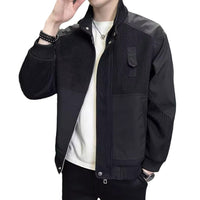 Knitted Splicing Coat Men's Spring And Autumn