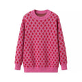 Stylish Minimalist Versatile Strawberry Jacquard Knit Sweater