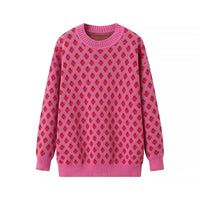Stylish Minimalist Versatile Strawberry Jacquard Knit Sweater