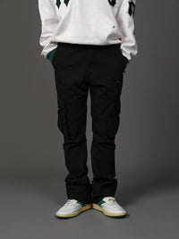 Retro Two-color Casual Pocket Micro-flare Pants National Trend