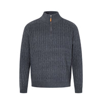 Retro Cable-Knit Half-Zip Sweater Casual Knitted Top