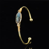 Crystal Stone Moonstone Gold-Edged Bracelet