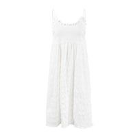 Womens Strappy Backless Nightdress With Ruffled Hem Loungewear