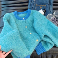 Spring And Autumn Thick Idle Style Small Knitted Cardigan Top