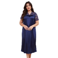 Ice Silk Short Sleeve Nightdress Loose Casual Homewear SQ22094