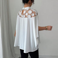 Summer Loose Mesh Off-the-shoulder Shirt For Women