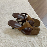 Retro-chic Minimalist Thong Stiletto Sandals