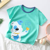 Children's Pure Cotton Cartoon Short-sleeved Korean